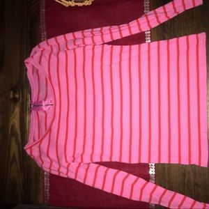Long sleeve pink with orange stripes. Ann Taylor m